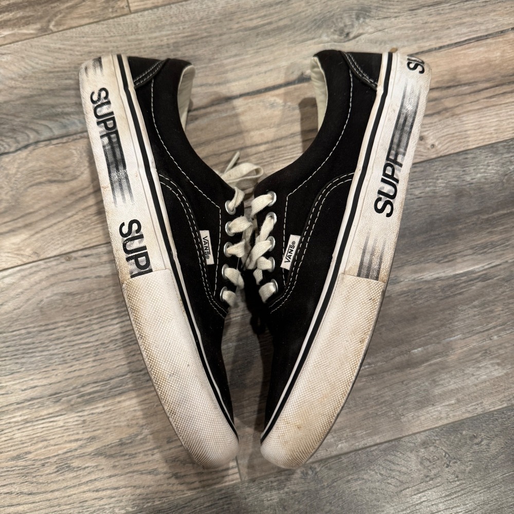 Supreme Vans Motion Logo Black White Mens Skate Shoes Low Top Sneaker NO BOX